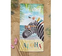 Catherine Lansfield Aloha Zebra Beach Towel Blue