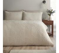 Catherine Lansfield Amelia Jacquard Double Duvet Cover Set Cream