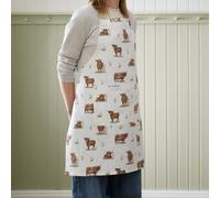 Catherine Lansfield Angus Highland Cow Cotton 70x80cm Kitchen Adult Apron Natural