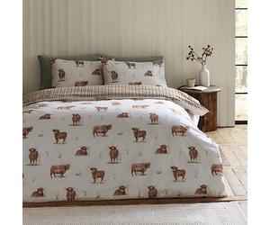 Catherine Lansfield Angus Highland Cow Duvet Cover Set Natural