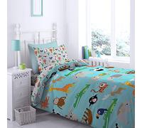 Catherine Lansfield Animal Adventures Duvet Cover + Pillowcase Bed 90 cm - 160 x 220 + 50 x 110 cm