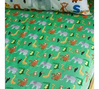Catherine Lansfield 'Animal Magic' Fitted Sheet in Green | Size: Single Catherine Lansfield Green Single