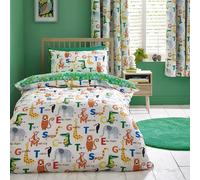 Catherine Lansfield Duvet Cover Set Animal Magic Reversible Single with Pillowcase Natural