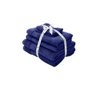 Catherine Lansfield Anti Bacterial Soft & Absorbent Cotton 6 Piece Towel Set Navy Blue