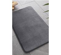 Catherine Lansfield Bathroom Anti-Bacterial Memory Foam Bath Mat Charcoal, BR/55661/W/BMAT/CHC