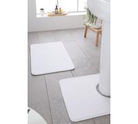 Catherine Lansfield Bathroom Anti-Bacterial Memory Foam Bathmat And Pedestal Mat Set White