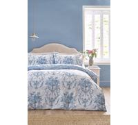 Catherine Lansfield Antoinette Damask Reversible Single Duvet Cover Set with Pillowcase Blue