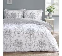 Catherine Lansfield Antoinette Damask Reversible Single Duvet Cover Set With Pillowcase Grey