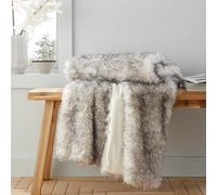 Catherine Lansfield Arctic Fox Cosy Faux Fur, 130x170 cm, Blanket Throw, Grey