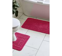 Catherine Lansfield 'armoni' Bath Mat And Ped Set In Bright Pink Bright Pink One Size