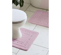Catherine Lansfield Armoni Bath & Pedestal Mat Set - Pink
