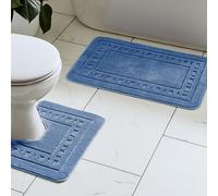 Catherine Lansfield Armoni Bath Mat and Pedestal Set Blue