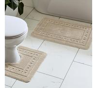 Catherine Lansfield Armoni Bath & Pedestal Mat Set - Natural