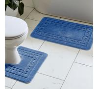 Catherine Lansfield Armoni Bath Mat and Pedestal Set Navy