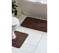 Catherine Lansfield 'Armoni' Bath Mat & Ped Set in Chocolate Catherine Lansfield Chocolate