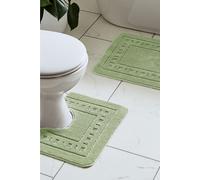 Catherine Lansfield 'Armoni' Bath Mat & Ped Set in Green Catherine Lansfield Green