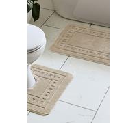 Catherine Lansfield 'Armoni' Bath Mat & Ped Set in Natural Catherine Lansfield Natural