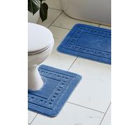 Catherine Lansfield 'Armoni' Bath Mat & Ped Set in Navy Catherine Lansfield Navy