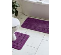 Catherine Lansfield 'Armoni' Bath Mat & Ped Set in Plum Catherine Lansfield Plum