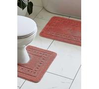 Catherine Lansfield Armoni Easy Care Bath & Pedestal Mat Twin Pack Terracotta