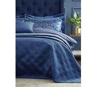 Catherine Lansfield Art Deco Pearl Bedspread Throw Navy