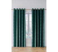 Catherine Lansfield 'Art Deco Pearl' Eyelet Curtains in Teal | Size: 168 cm width x 229 cm drop Catherine Lansfield Teal 168 cm width x 229 cm drop
