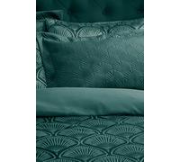 Catherine Lansfield Art Deco Pearl Quilted Pillow sham Pair Teal Green