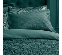 Catherine Lansfield Art Deco Pearl Quilted Pillow sham Pair Teal Green