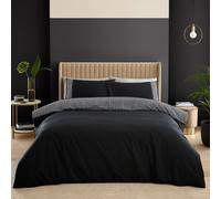 Catherine Lansfield Artemis Greek Key Reversible King Duvet Cover Set with Pillowcases Black