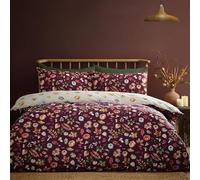 Catherine Lansfield Duvet Cover Set 'Autumn Pumpkins' Reversible Plum Single