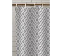 Catherine Lansfield 'Aztec Diamond' Shower Curtain Panel in Silver | Size: 180 cm width x 180 cm drop Catherine Lansfield Silver 180 cm width x 180 cm drop