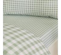 Catherine Lansfield Bamford Gingham Check Fitted Sheet Green - Double - Green