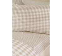Catherine Lansfield 'Bamford Gingham Check' Fitted Sheet in Natural | Size: Double Catherine Lansfield Natural Double