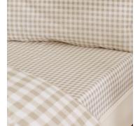 Catherine Lansfield Bamford Gingham Check King Fitted Sheet Natural