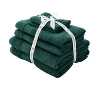 Catherine Lansfield Bathroom Anti Bacterial 500 gsm Soft & Absorbent Cotton 6 Piece Towel Set Forest Green