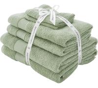 Catherine Lansfield Bathroom Anti-Bacterial Cotton 6 Piece Bale Sage
