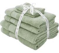 Catherine Lansfield Bathroom Anti-Bacterial Cotton 6 Piece Bale Sage,TW/55660/W