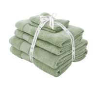 Catherine Lansfield Bathroom Anti-Bacterial Cotton 6 Piece Bale Sage,TW/55660/W/BALE6/SA