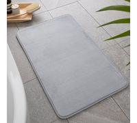 Catherine Lansfield Bathroom Anti-Bacterial Memory Foam Bathmat Bath Mat Silver