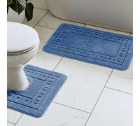 Catherine Lansfield 'Armoni' Bath Mat & Ped Set in Blue Catherine Lansfield Blue