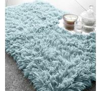 Catherine Lansfield Cuddly Deep Pile Faux Fur 50x80cm Bath Mat Duck egg