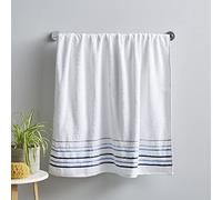 Catherine Lansfield Bathroom Java Stripe 450 gsm Soft & Absorbent Cotton Bath Towel White