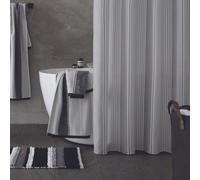 Catherine Lansfield Shower Curtain 'Textured Stripe' Silver One Size