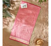 Catherine Lansfield Beach Huts90x180cm Cotton Extra Large Beach Towel Coral