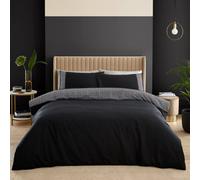 Catherine Lansfield Bedding Artemis Greek Key Reversible Double Duvet Cover Set With Pillowcases Black