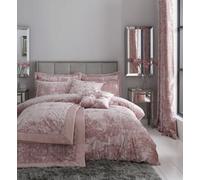 Catherine Lansfield Bedding Crushed Velvet Duvet Cover Set With Pillowcases Blush Pink