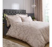 Catherine Lansfield Bedding Damask Jacquard Duvet Cover Set With Pillowcase Champagne Gold