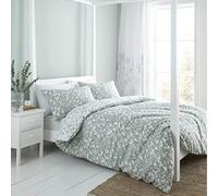 Catherine Lansfield Bedding Floral Birds Cotton King Duvet Cover Set with Pillowcases Green