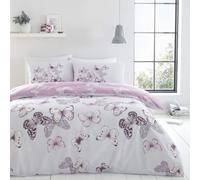Catherine Lansfield Bedding Scatter Butterfly Double Duvet Cover Set with Pillowcases Heather