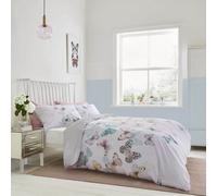 Catherine Lansfield Bedding Scatter Butterfly Double Duvet Cover Set with Pillowcases Heather